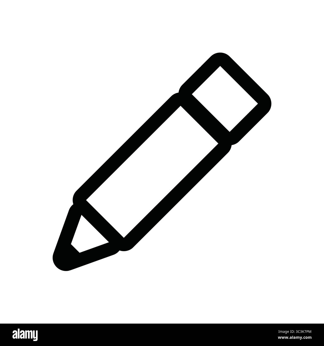Icona matita, strumento di disegno. Cancelleria da ufficio, materiale d'arte per la pittura Illustrazione Vettoriale