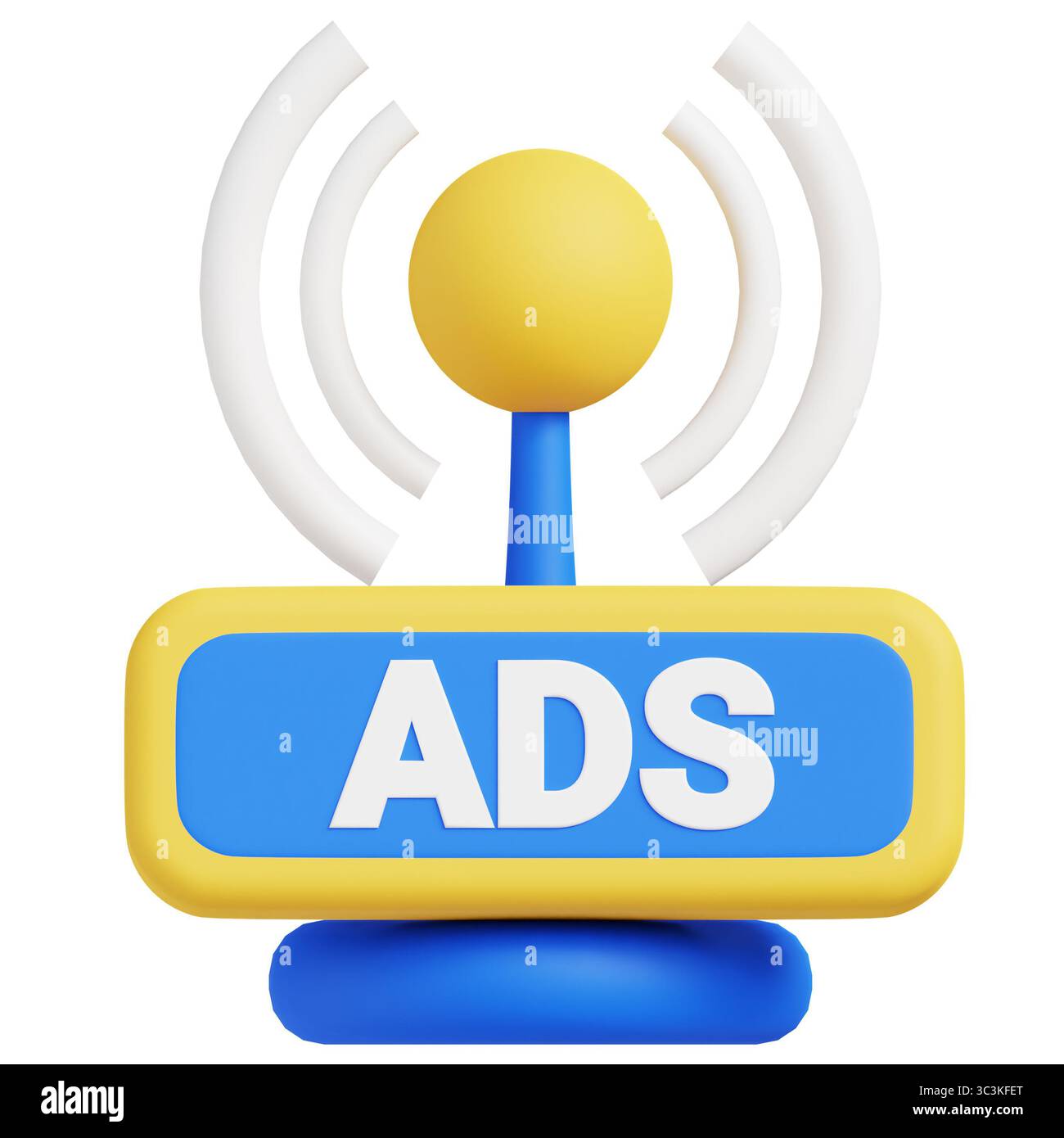 Illustrazione dell'icona 3d delle campagne radio. Foto Stock