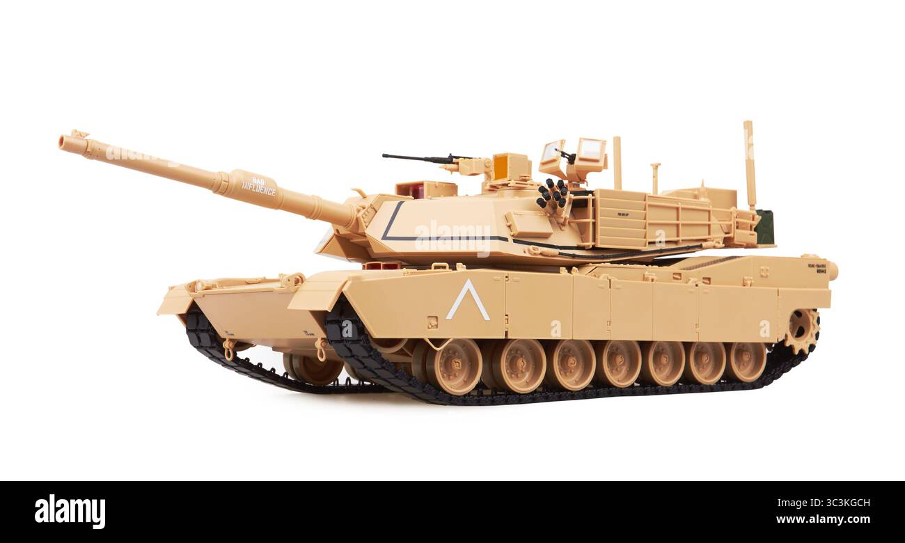 Abrams M1A1 Battle Tank principale, isolato su sfondo bianco. Modello. Foto Stock Abrams M1A1 Battle Tank principale, isolato su sfondo bianco. Modello. Foto Stock