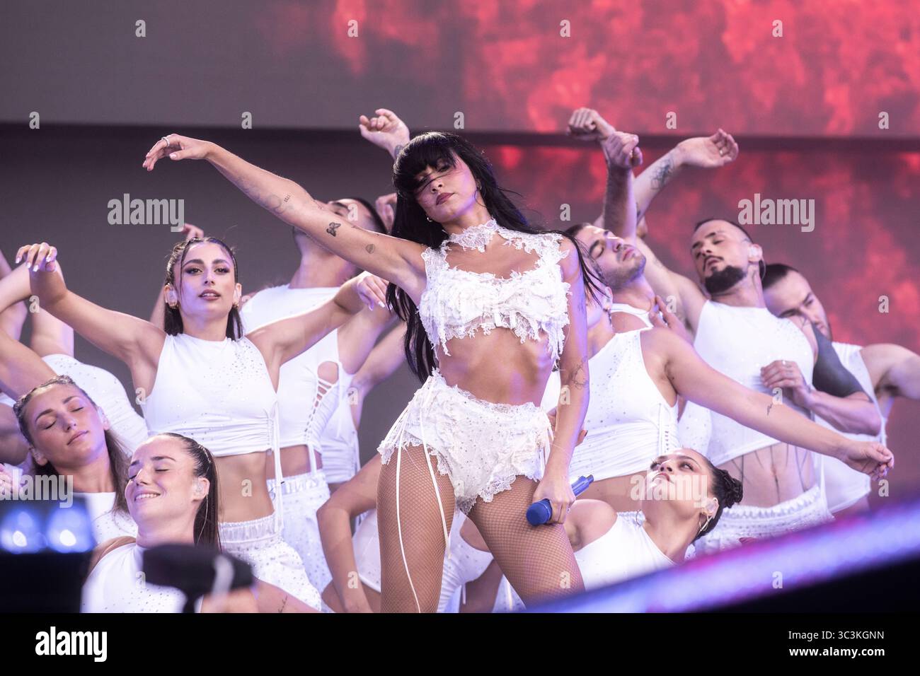 Aitana si esibisce all'Estadi Olímpic Lluis Companys, Barcellona, 19 luglio 2025. Fotografo: ALE Espaliat Foto Stock