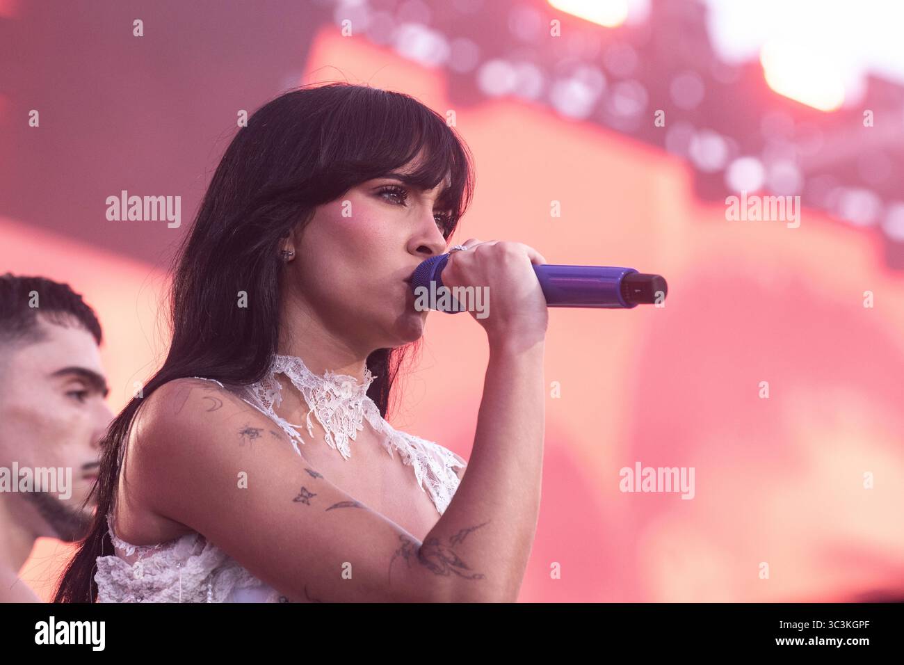 Aitana si esibisce all'Estadi Olímpic Lluis Companys, Barcellona, 19 luglio 2025. Fotografo: ALE Espaliat Foto Stock