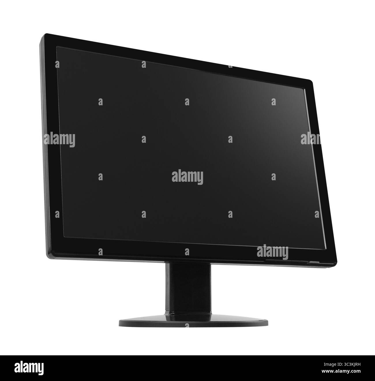 Monitor TV a LED piatto isolato su percorsi di ritaglio bianchi Foto Stock