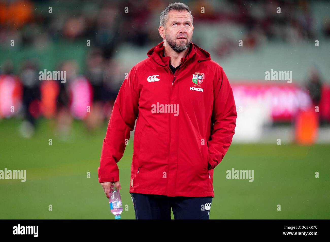 Andy Farrell, allenatore dei British and Irish Lions, davanti al Qatar Airways Lions Tour 2025, secondo test match al Melbourne Cricket Ground, Melbourne, Australia. Data foto: Sabato 26 luglio 2025. Foto Stock