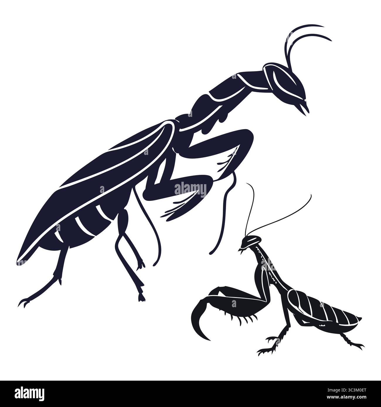 Silhouette di due manti di preghiera in elegante design monocromatico Illustrazione Vettoriale