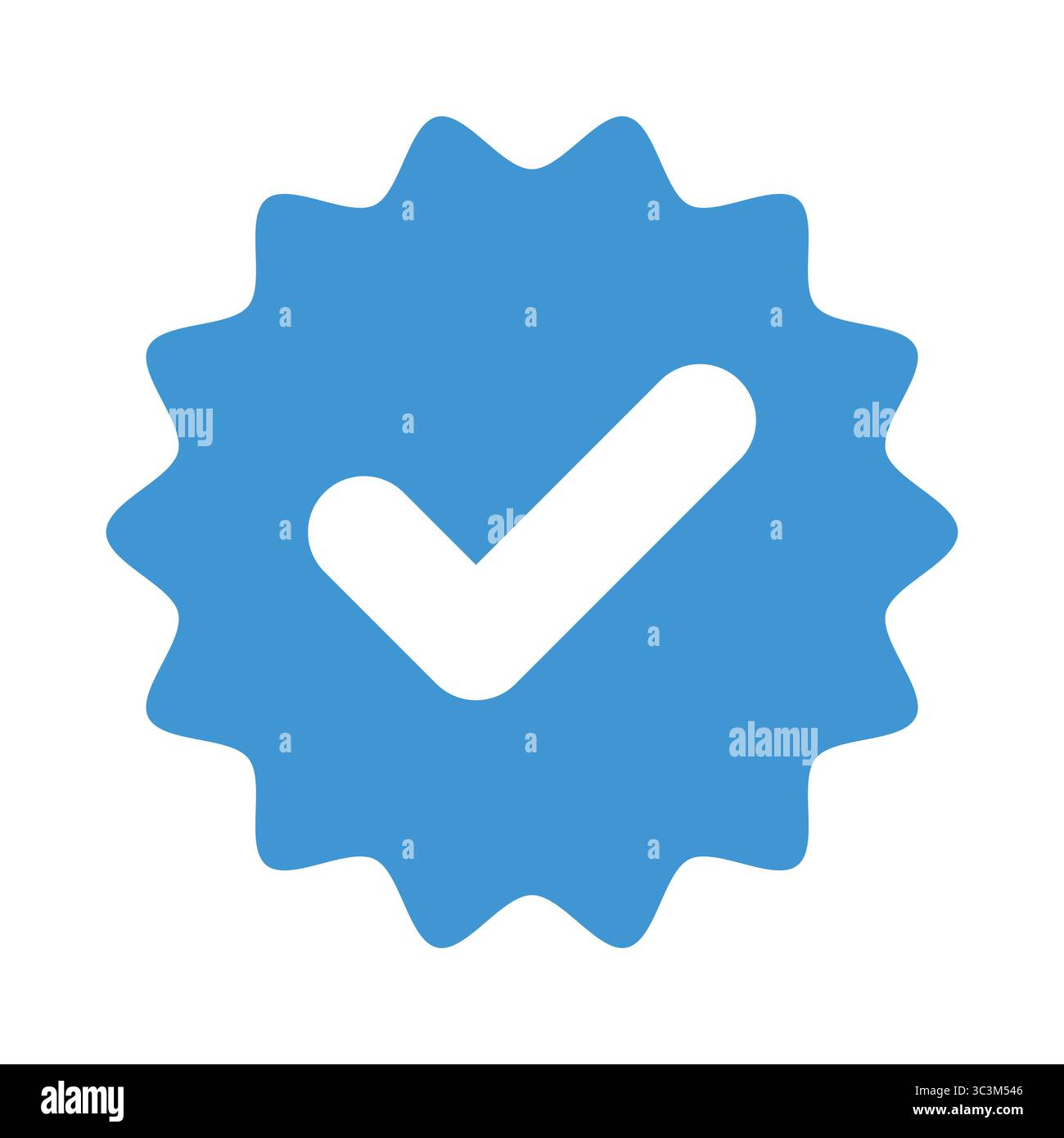 Vettore icona con logo verificato blu per il progetto di conferma e approvazione. Icona con il segno di spunta blu. Segno di spunta blu segno di spunta simbolo dell'icona di verifica. Illustrazione Vettoriale