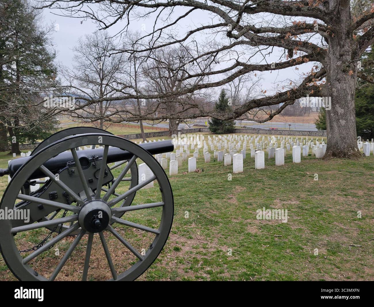 Lapidi sul campo di battaglia di Gettysburg in Pennsylvania, un parco nazionale storicamente significativo negli Stati Uniti. Foto Stock