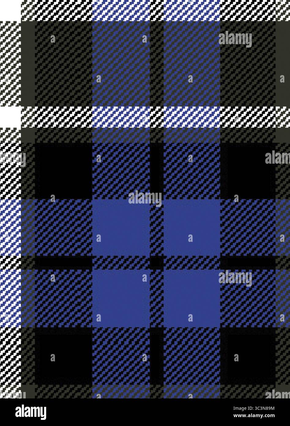 Il motivo a quadri blu e nero crea uno sfondo in tessuto tartan senza cuciture Foto Stock