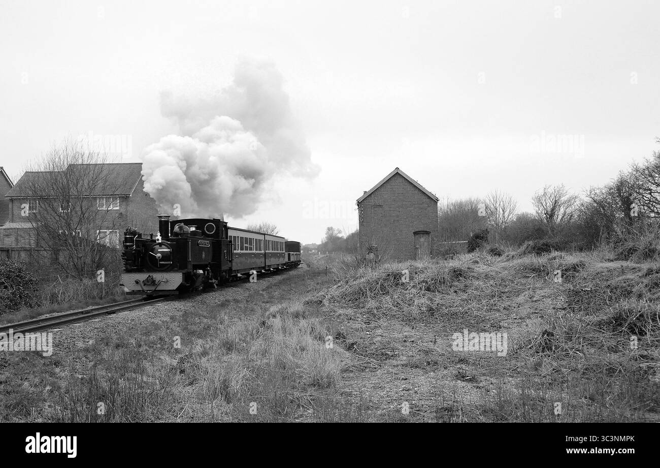 "Prince of Wales" con un treno misto, in avvicinamento a Llanbadarn Fawr. Foto Stock