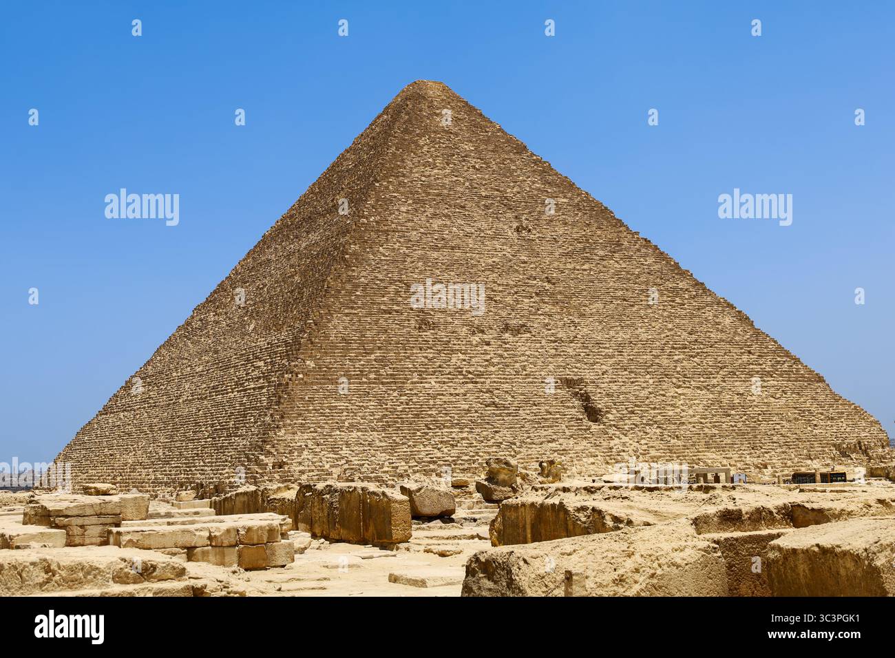 Piramidi egiziane a Giza una meraviglia del mondo Foto Stock