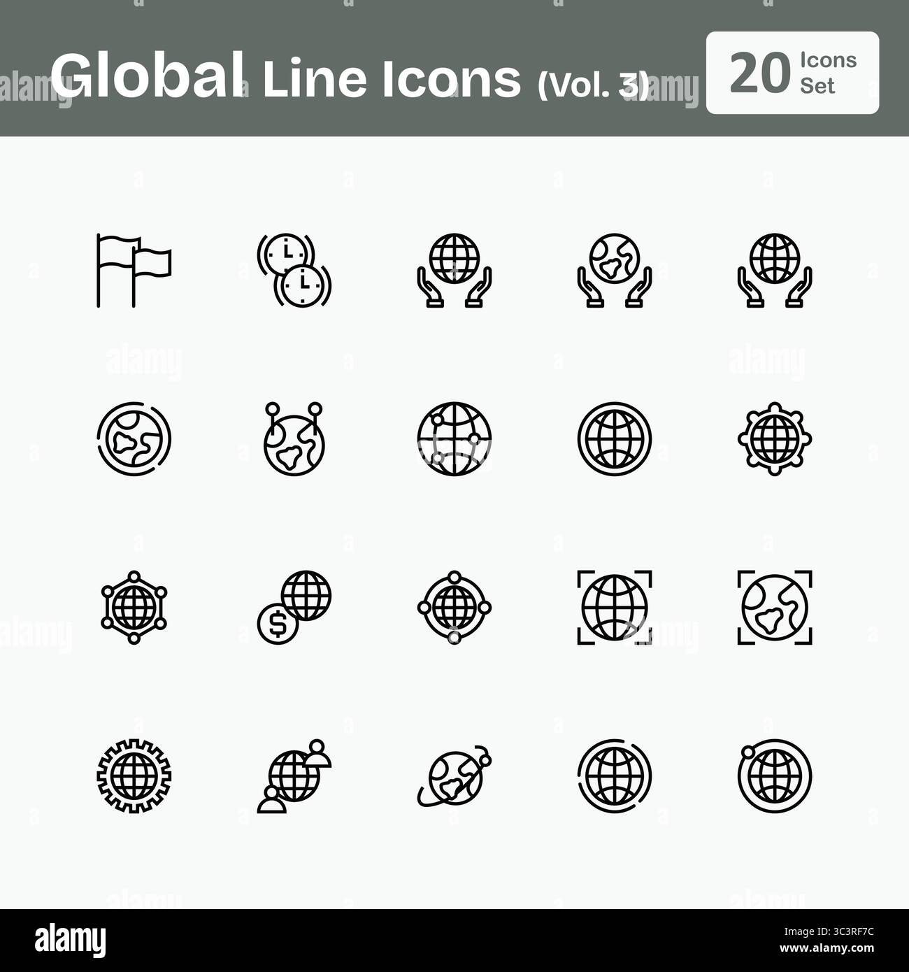 Icone linea globale (Vol. 3) Illustrazione Vettoriale