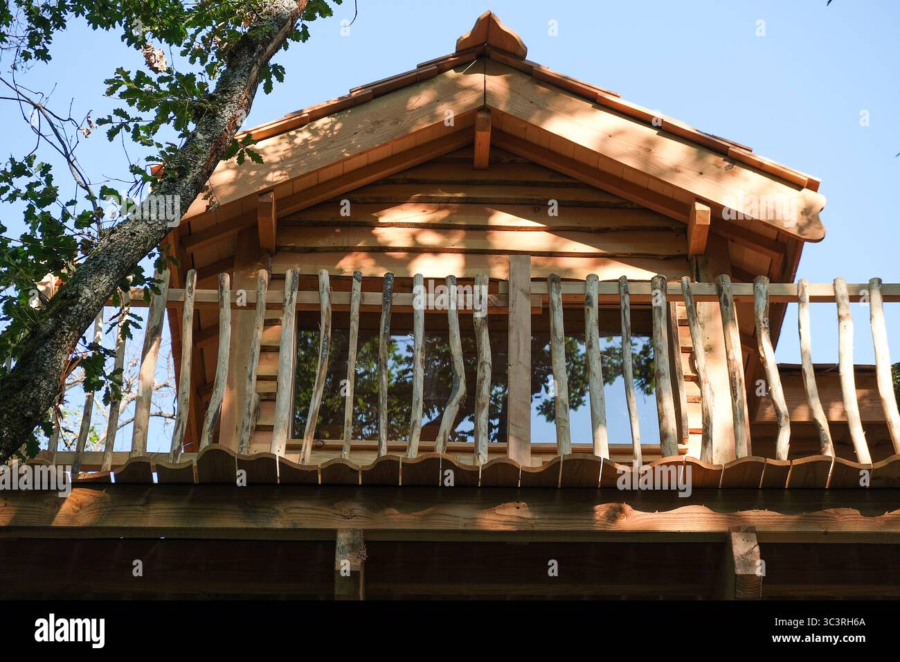 lussuose case sugli alberi nelle foreste Foto Stock