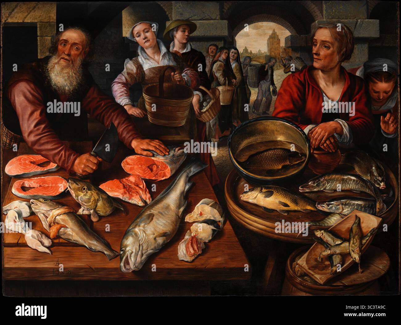 Mercato del pesce. Joachim Beuckelaer. 1568 Foto Stock