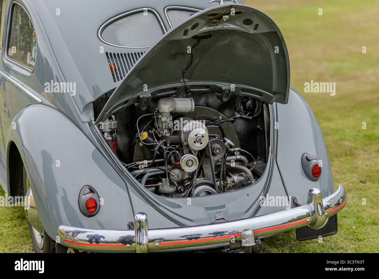 Maggiolino Volkswagen d'epoca. Icona colorata della controcultura con un design splendido, con curve meravigliose e stravaganti. Un'auto d'epoca. Foto Stock
