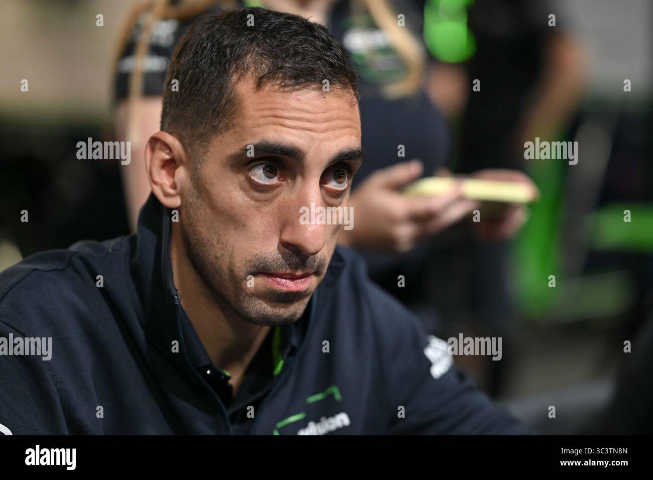 LONDRA, INGHILTERRA - LUGLIO 27: Sebastien Buemi della Svizzera e ENVISION RACING durante l'e-Prix di Londra, round 16 dell'ABB FIA Formula e World Champsionship 2025 all'Excel London il 27 luglio 2025 a Londra, Inghilterra. (Foto di Vince Mignott/Alamy Live News) Foto Stock