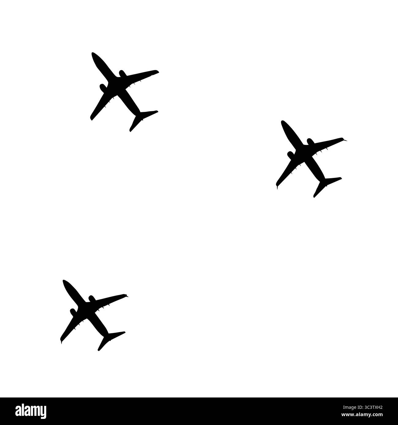 Illustrazione vettoriale di tre sagome di aeroplani Illustrazione Vettoriale