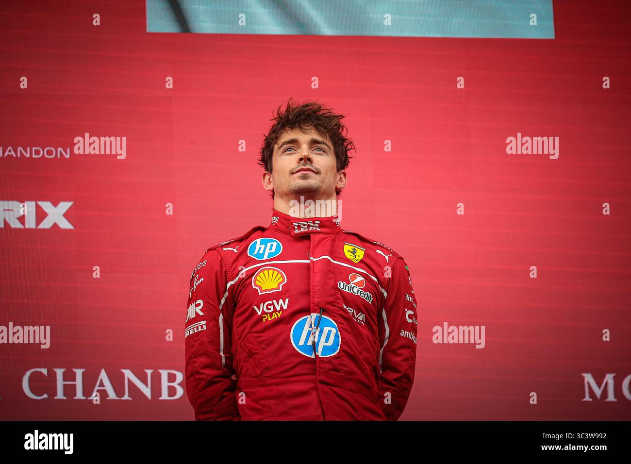 16 Charles Leclerc, (MON) Scuderia Ferrari SF25, durante il GP del Belgio, Spa-Francorchamps 24-27 luglio 2025 Formula 1 World Championship 2025. Foto Stock