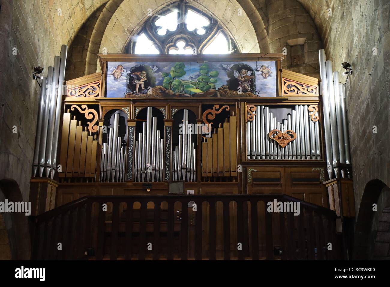 Chiesa di Saint-Gervais Saint-Protais, città di Langogne, dipartimento di Lozère, Francia Foto Stock