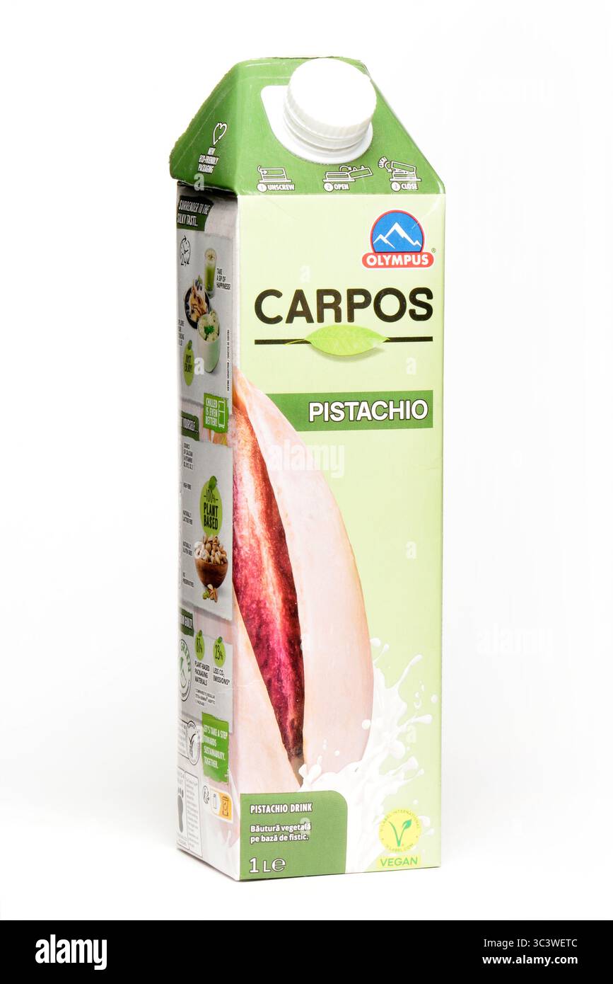 Carpos Pistacchio bevanda naturale non casearia vegana senza lattosio di Olympus Foto Stock