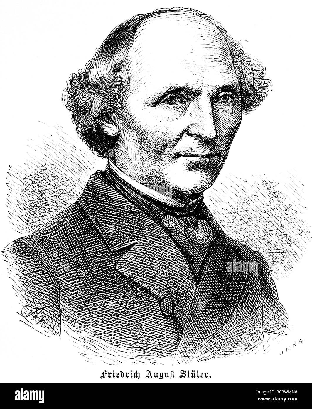 Friedrich August Stüler (1800-1865), architetto e costruttore prussiano, ispettore degli edifici reali, persona della storia, Isrorica Illsutration 1886 Foto Stock