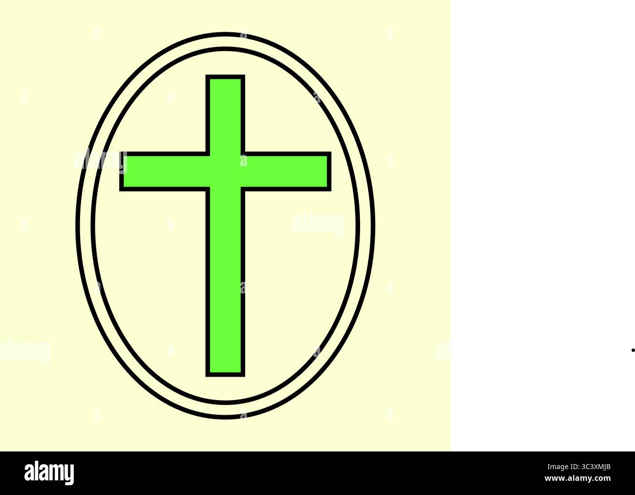 Icona della croce cristiana. Illustrazione del simbolo religioso. Santo segno Vector. Emblema della fede. Illustrazione Vettoriale