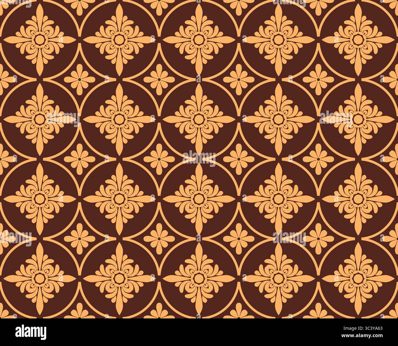 Un motivo beige senza cuciture su sfondo marrone adatto per tessuti, tessuti, carta da parati, carta da imballaggio e altre stampe digitali. Illustrazione Vettoriale