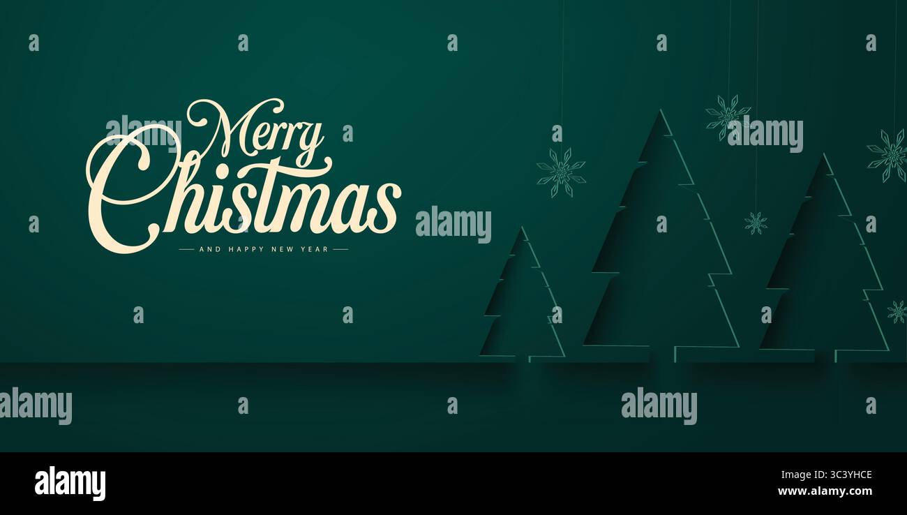 Elegante design di banner a forma di carta con elementi natalizi Vector. Illustrazione Vettoriale