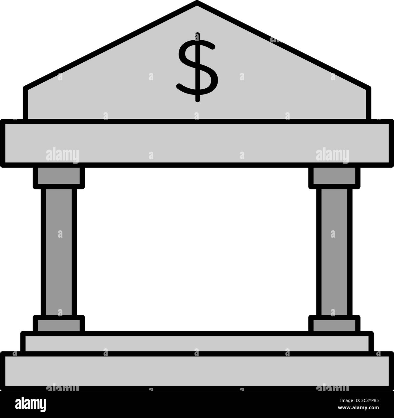 Simbolo della banca icona di disegno a linea semplice, illustrazione che rappresenta l'istituto finanziario, concetto di risparmio e finanziamento, illustrazione vettoriale Illustrazione Vettoriale