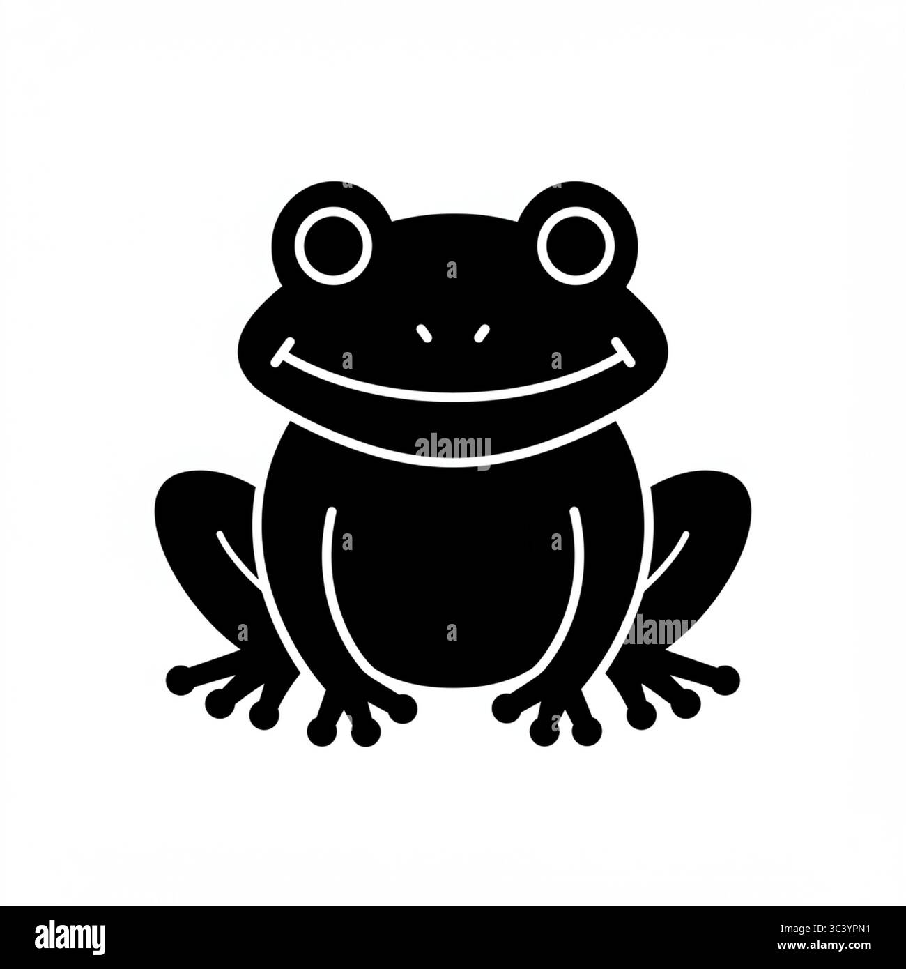 Icona grafica rana nera e rospo – illustrazione vettoriale isolata su sfondo bianco Illustrazione Vettoriale