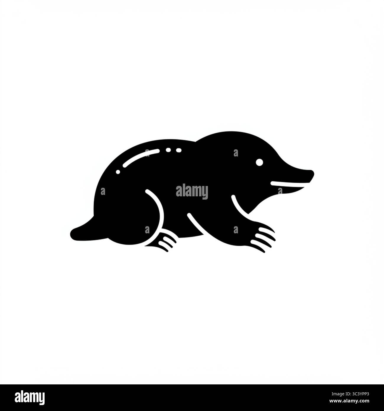 Icona grafica Mole nera – illustrazione vettoriale isolata su sfondo bianco Illustrazione Vettoriale