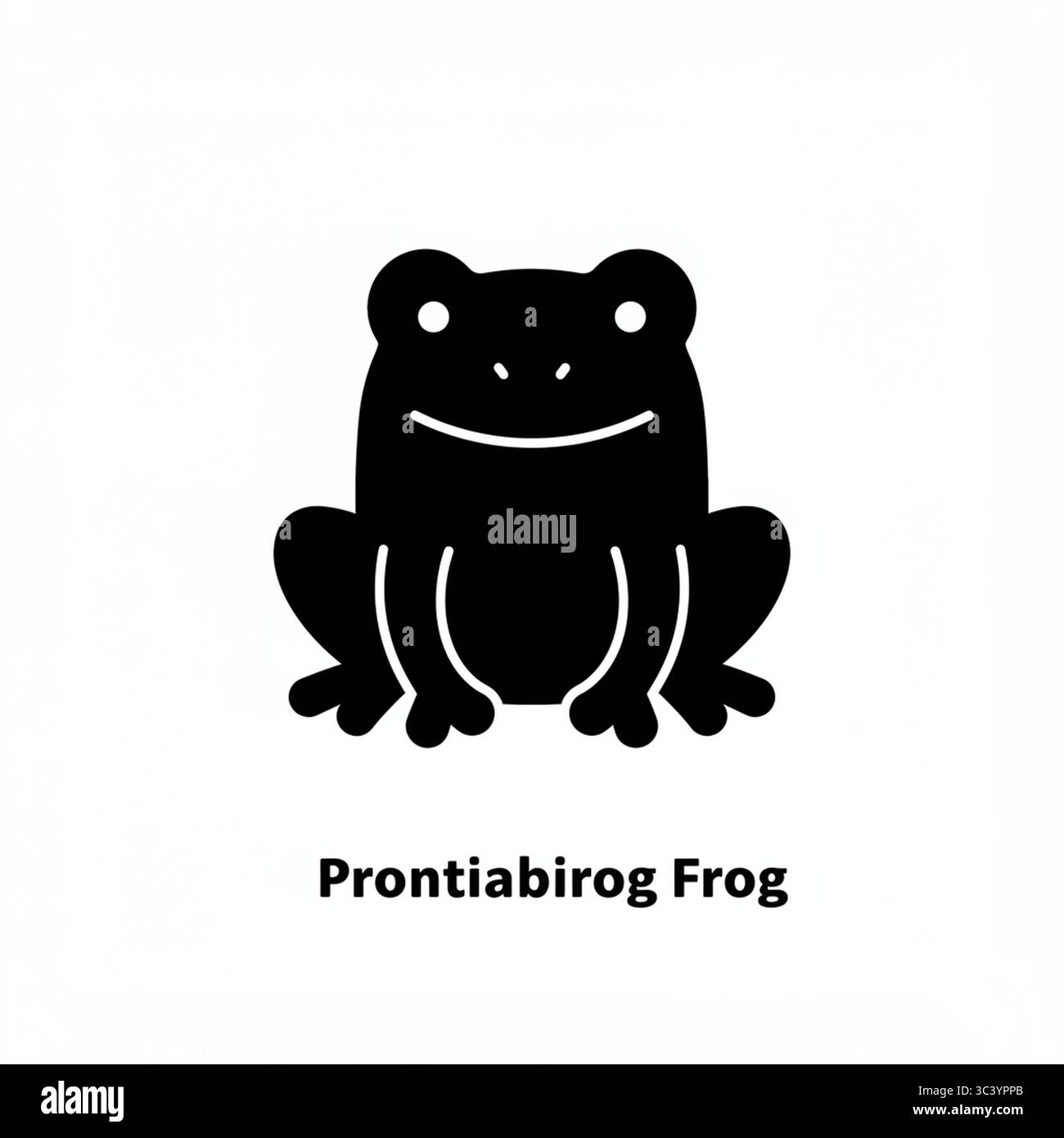 Icona grafica rana nera e rospo – illustrazione vettoriale isolata su sfondo bianco Illustrazione Vettoriale