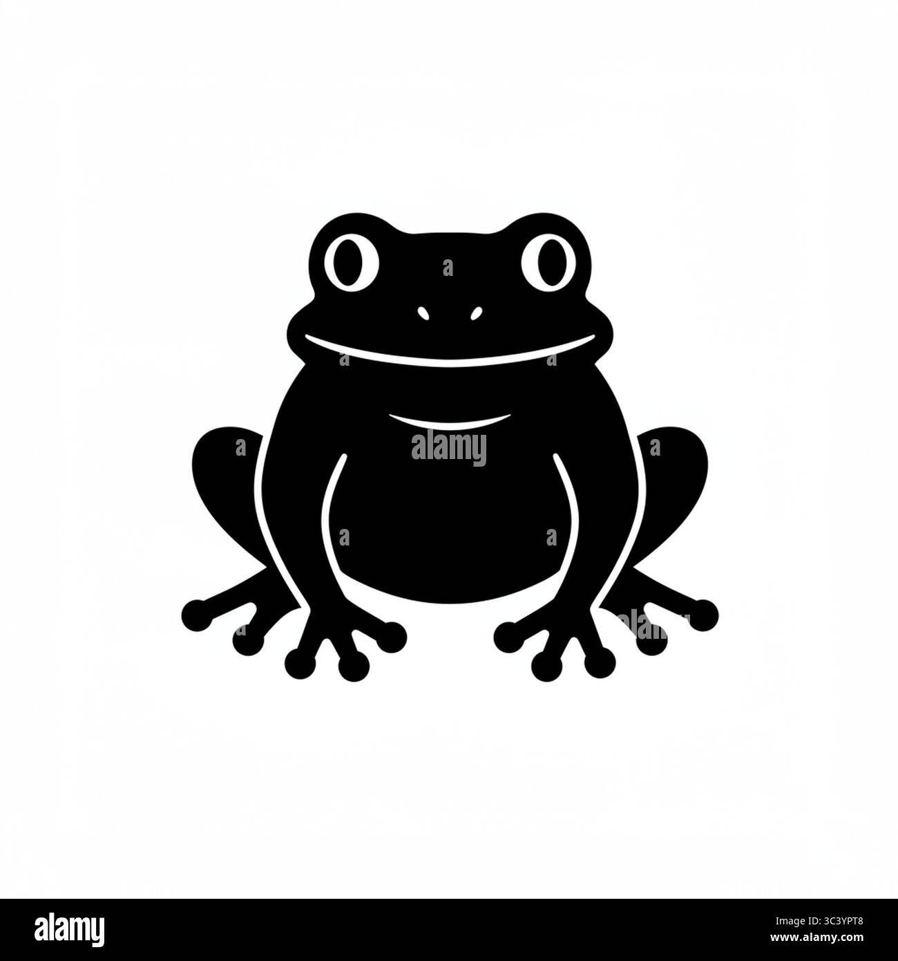 Icona grafica rana nera e rospo – illustrazione vettoriale isolata su sfondo bianco Illustrazione Vettoriale