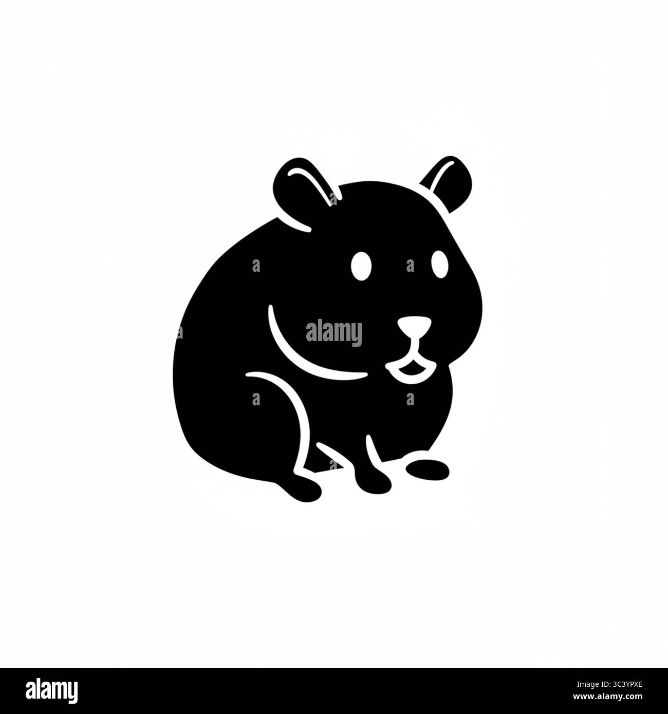 Icona grafica criceto nero (mouse) – illustrazione vettoriale isolata su sfondo bianco Illustrazione Vettoriale