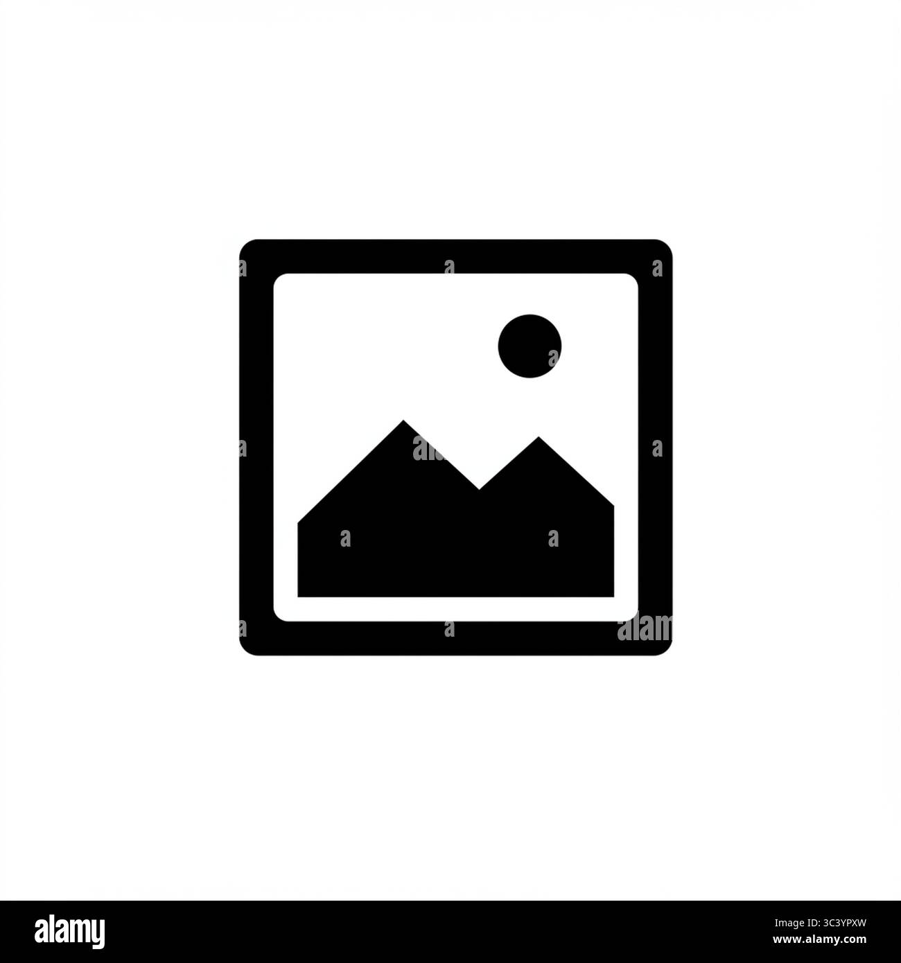 Icona grafica immagine nera (foto) – illustrazione vettoriale isolata su sfondo bianco Illustrazione Vettoriale