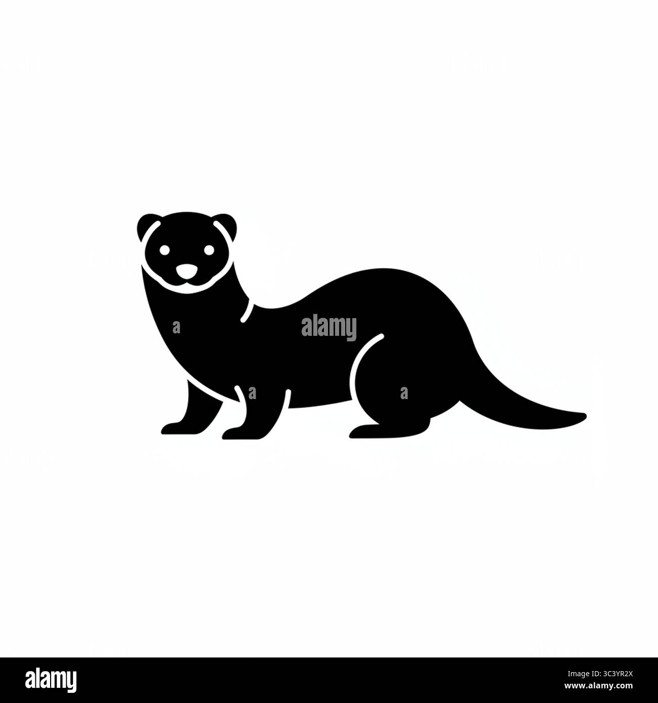 Icona grafica Otter nera – illustrazione vettoriale isolata su sfondo bianco Illustrazione Vettoriale