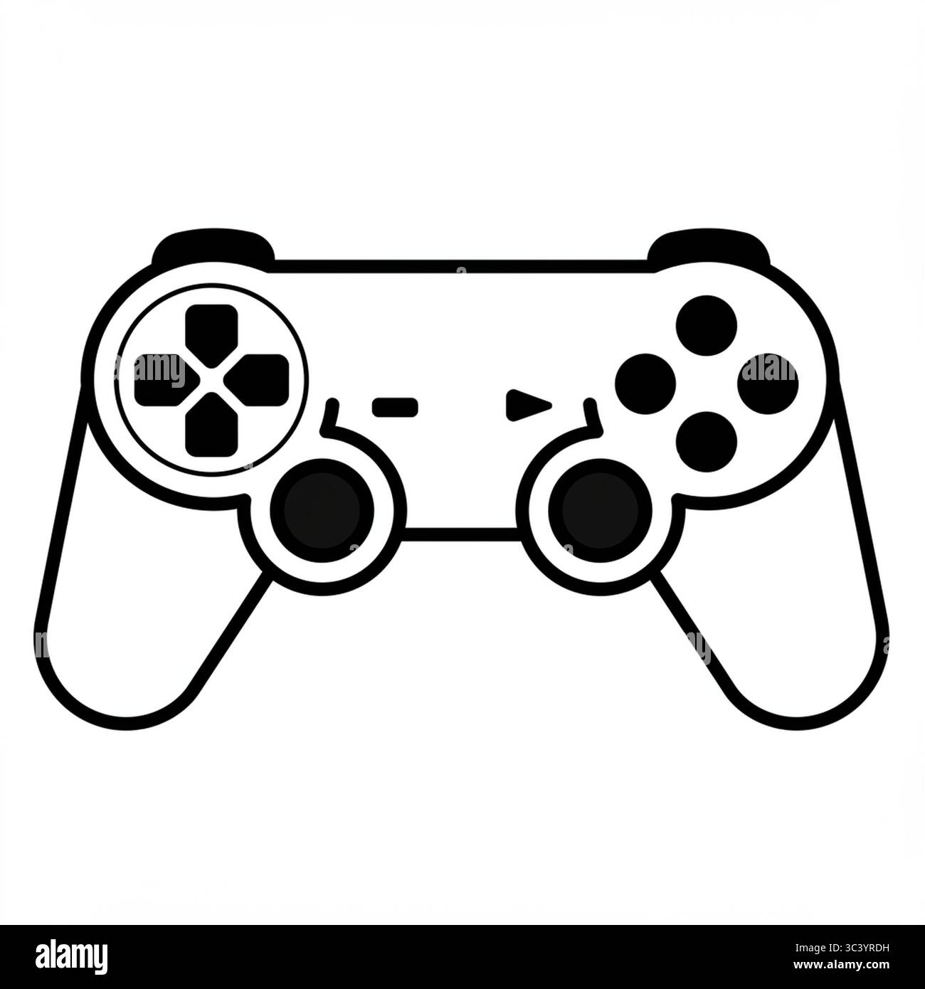 Icona grafica remota del controller di gioco nero - illustrazione vettoriale isolata su sfondo bianco Illustrazione Vettoriale