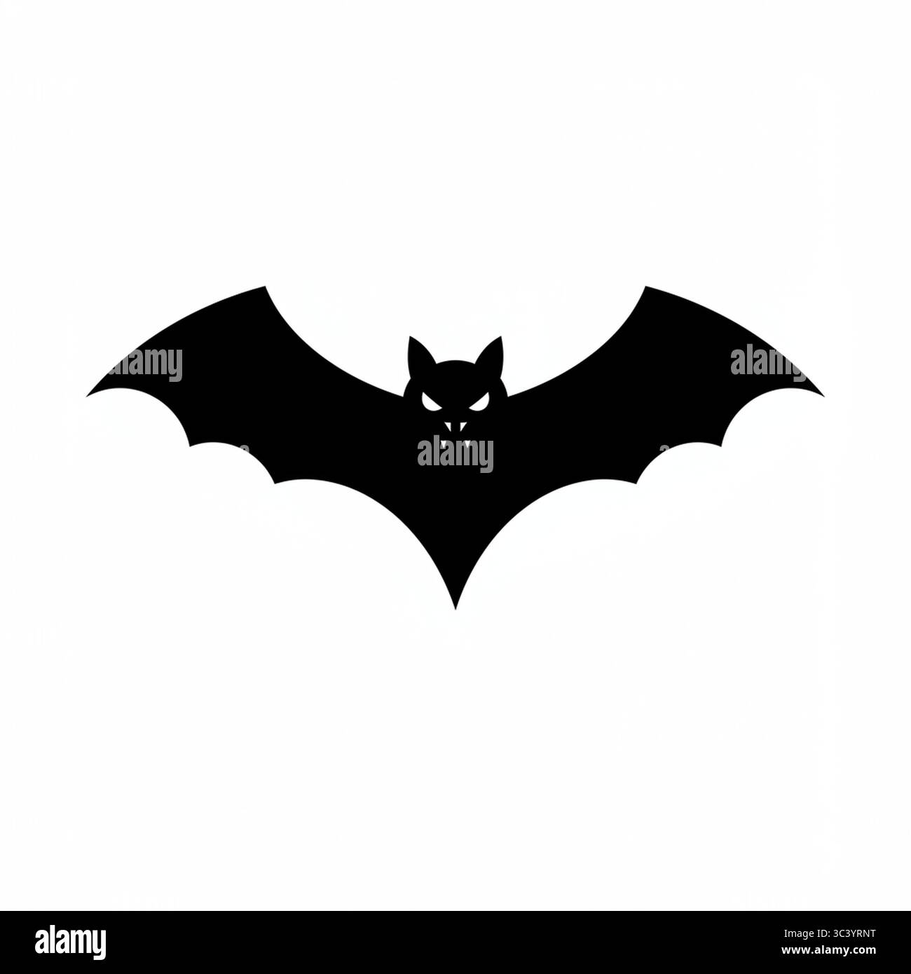 Icona grafica Bat nera – illustrazione vettoriale isolata su sfondo bianco Illustrazione Vettoriale