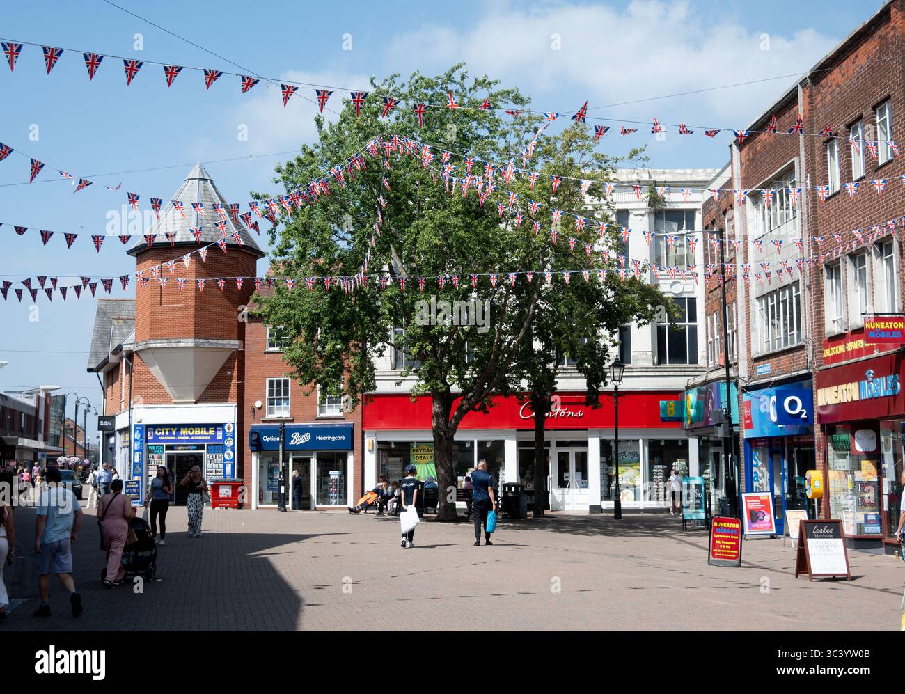 Abbey Gate, centro di Nuneaton, Warwickshire, Inghilterra, Regno Unito Foto Stock