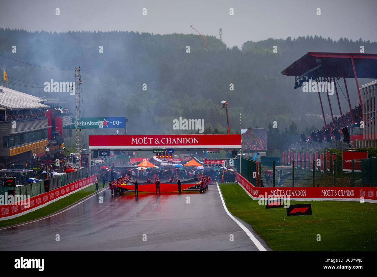 Partenza Grid view, durante il GP del Belgio, Spa-Francorchamps 24-27 luglio 2025 Formula 1 World Championship 2025. Foto Stock