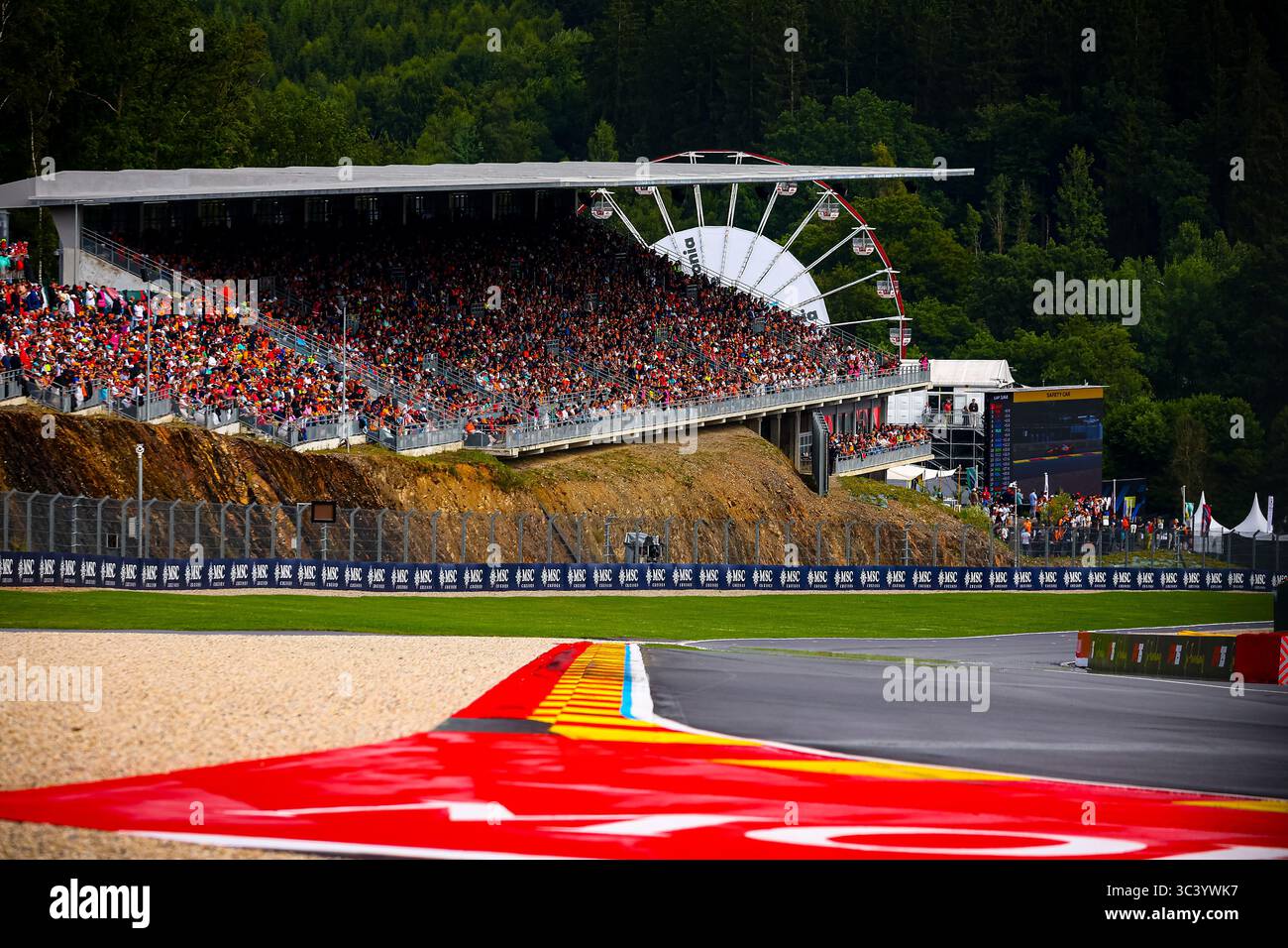 Public/Tifosi/fan/Grandstand, durante il GP del Belgio, Spa-Francorchamps 24-27 luglio 2025 Campionato del mondo di Formula 1 2025. Foto Stock