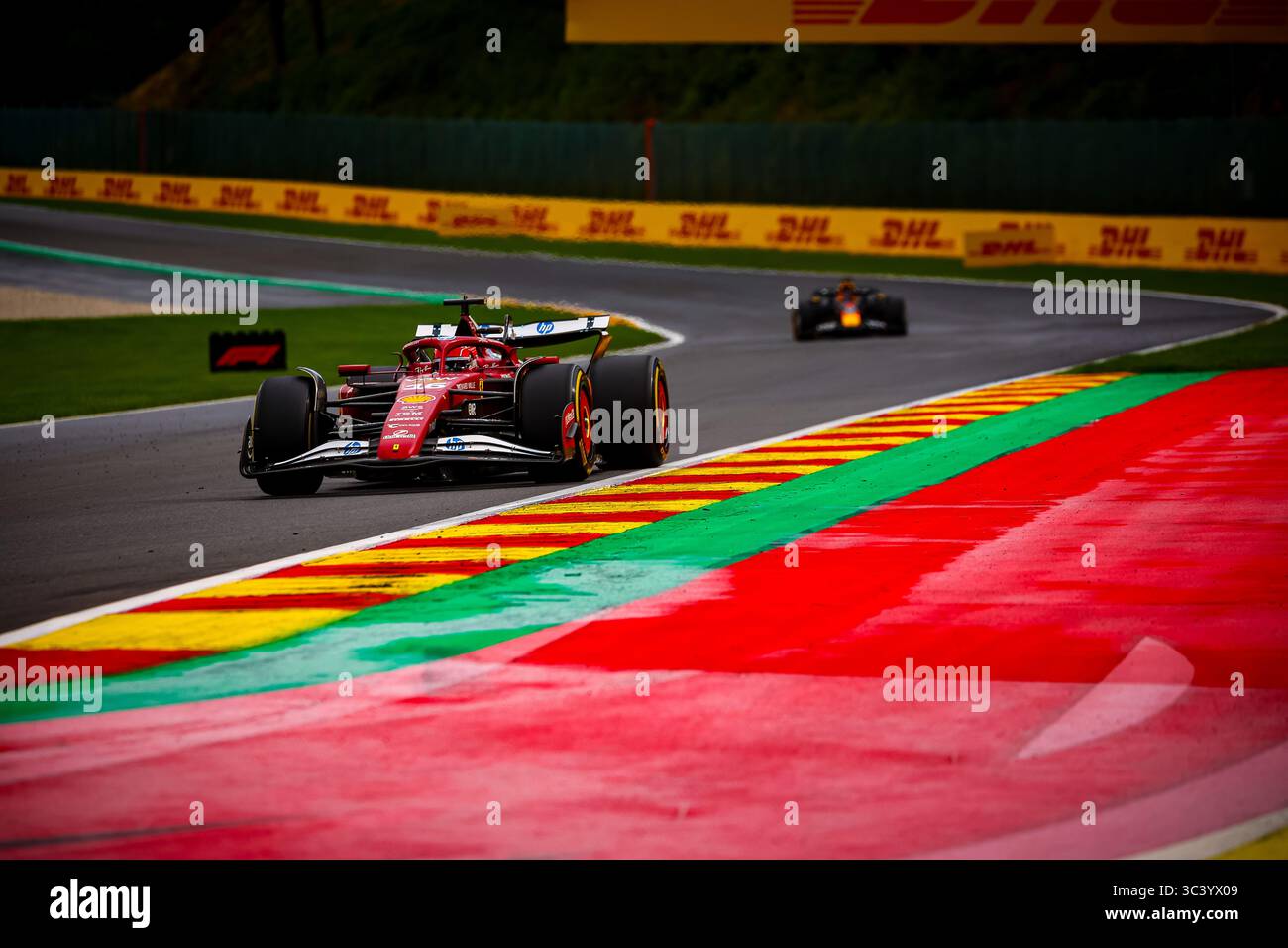 16 Charles Leclerc, (MON) Scuderia Ferrari SF25, durante il GP del Belgio, Spa-Francorchamps 24-27 luglio 2025 Formula 1 World Championship 2025. Foto Stock