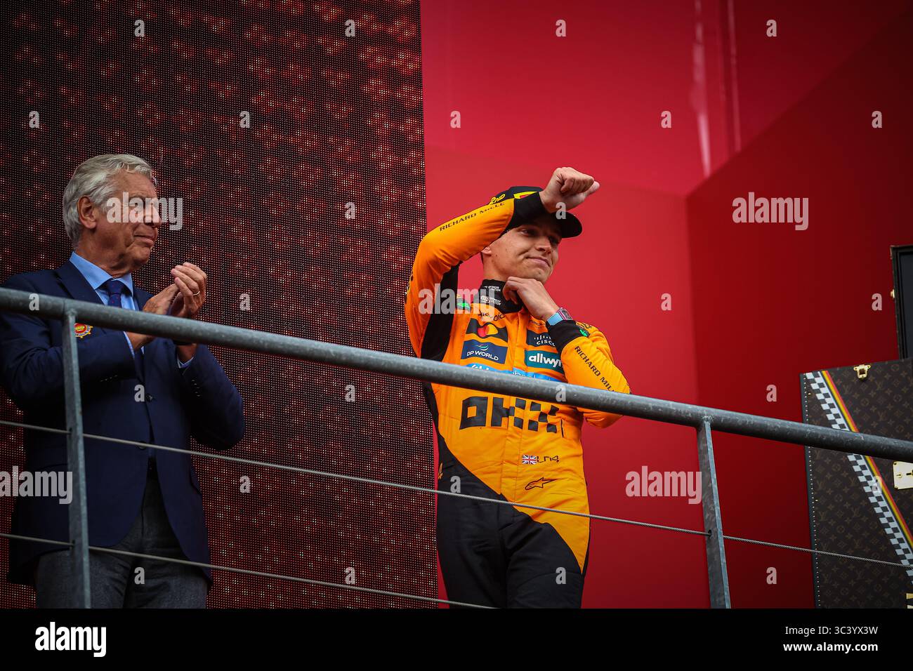 04 Lando Norris, (GRB) McLaren Mercedes MCL39, durante il GP del Belgio, Spa-Francorchamps 24-27 luglio 2025 Formula 1 World Championship 2025. Foto Stock