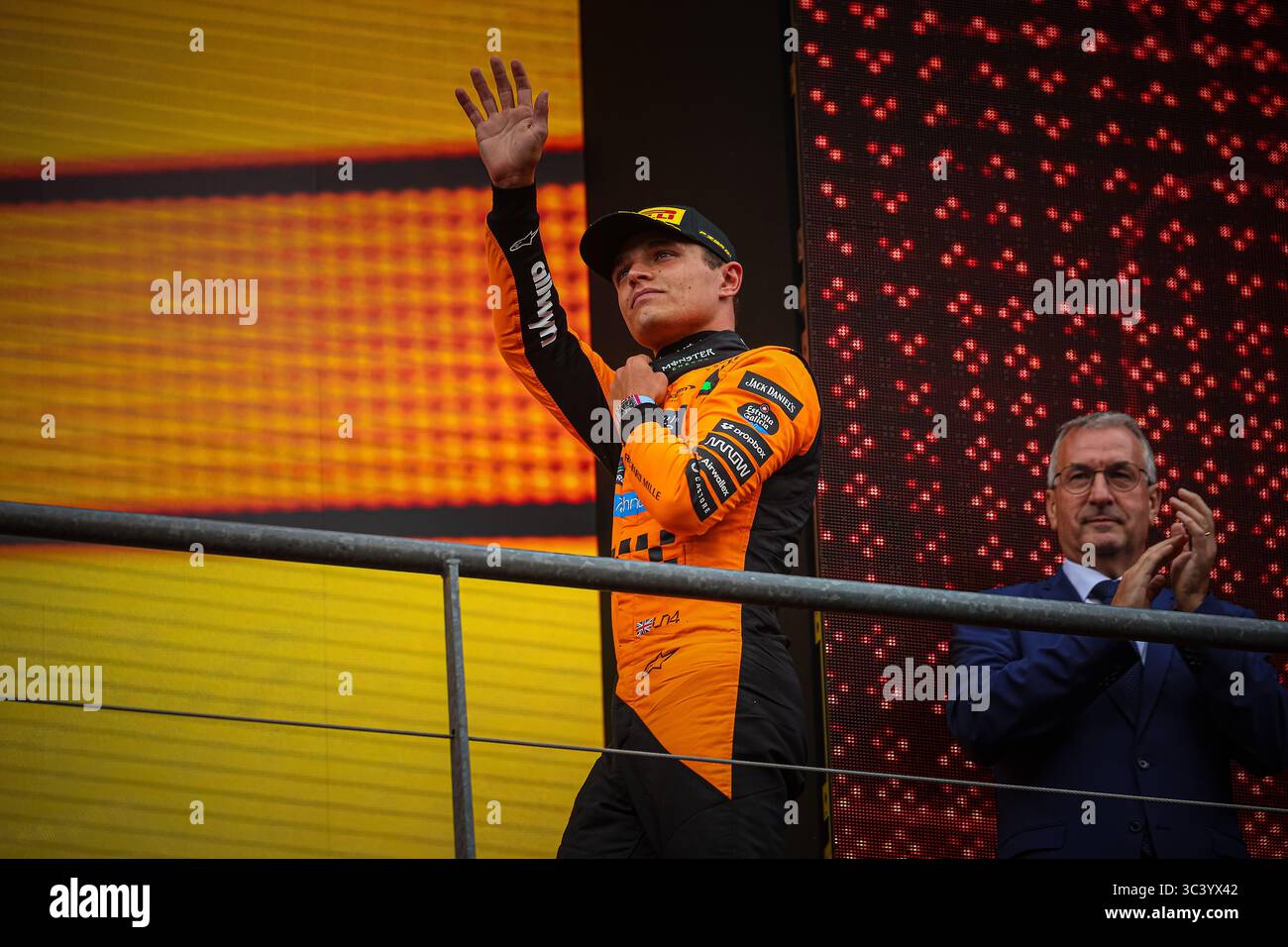 04 Lando Norris, (GRB) McLaren Mercedes MCL39, durante il GP del Belgio, Spa-Francorchamps 24-27 luglio 2025 Formula 1 World Championship 2025. Foto Stock