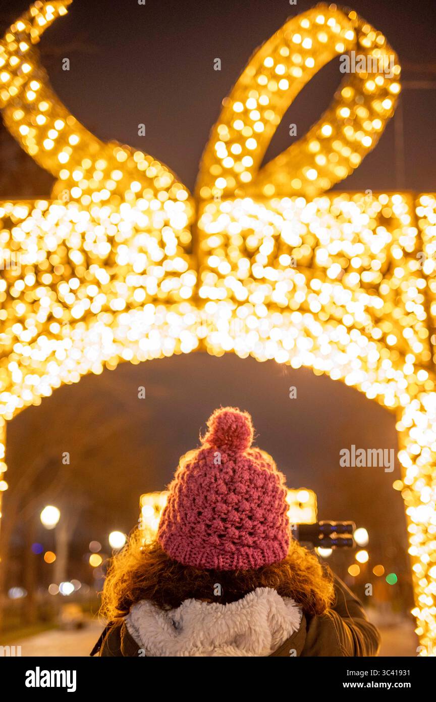 Marketing di stagione, promozioni per eventi di Natale o splendide scene invernali. Foto Stock