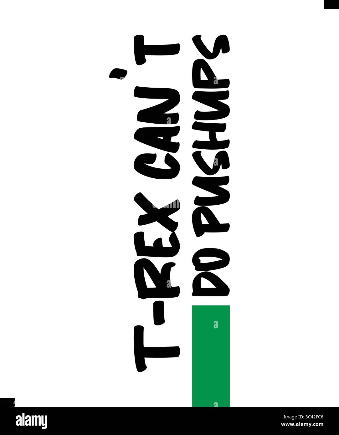 T-Rex non può fare i pushup, T Shirt Print Design. Design T-shirt Illustrazione Vettoriale