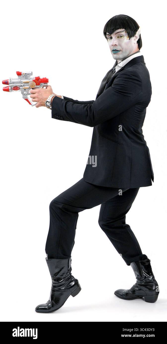 Jason Gardiner a una fotochiamata per il National AIDS Trust Wig Party a Londra - 3 ottobre 2010 Foto Stock