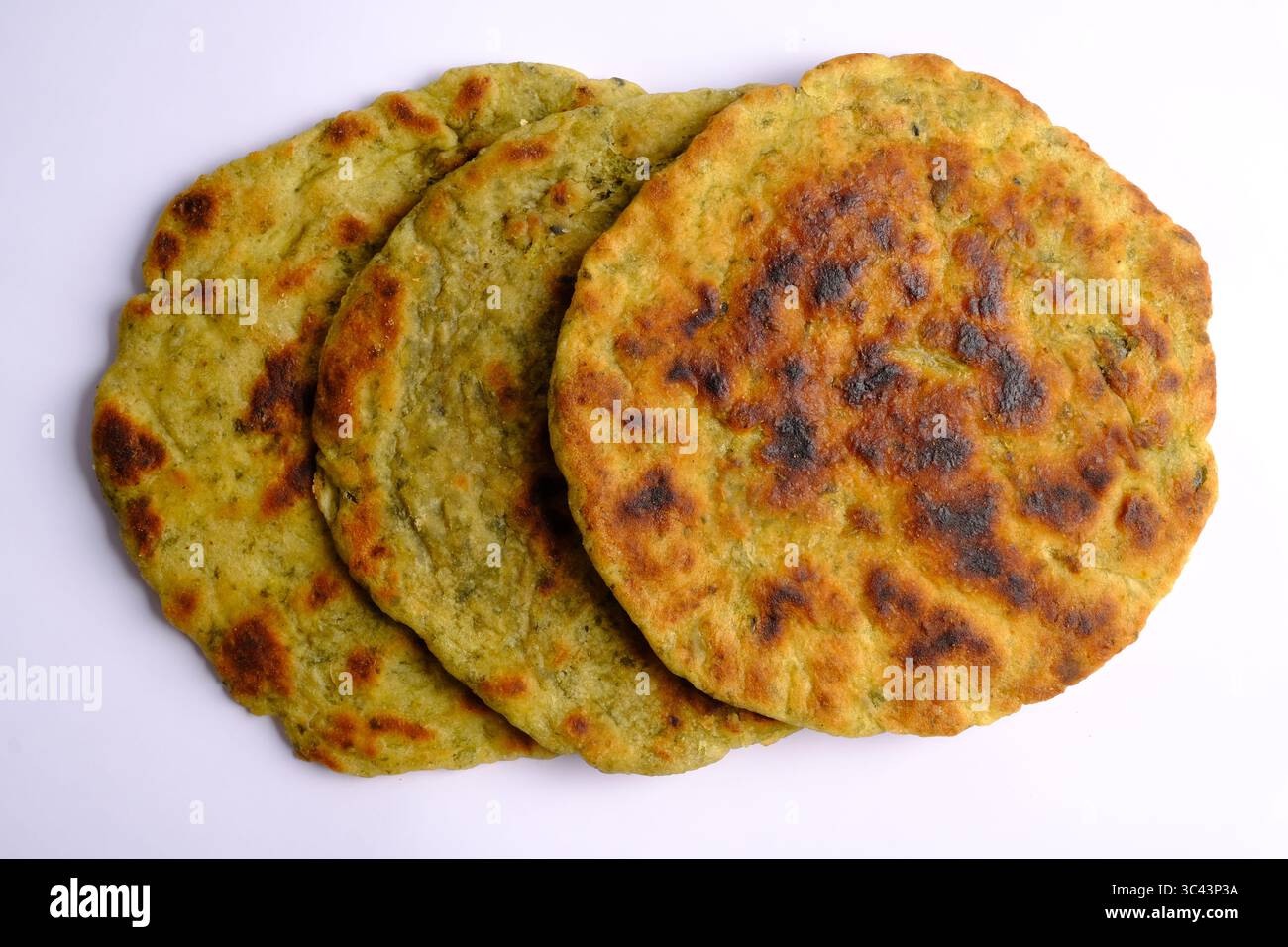 focaccia o naan infusi di erbe Foto Stock