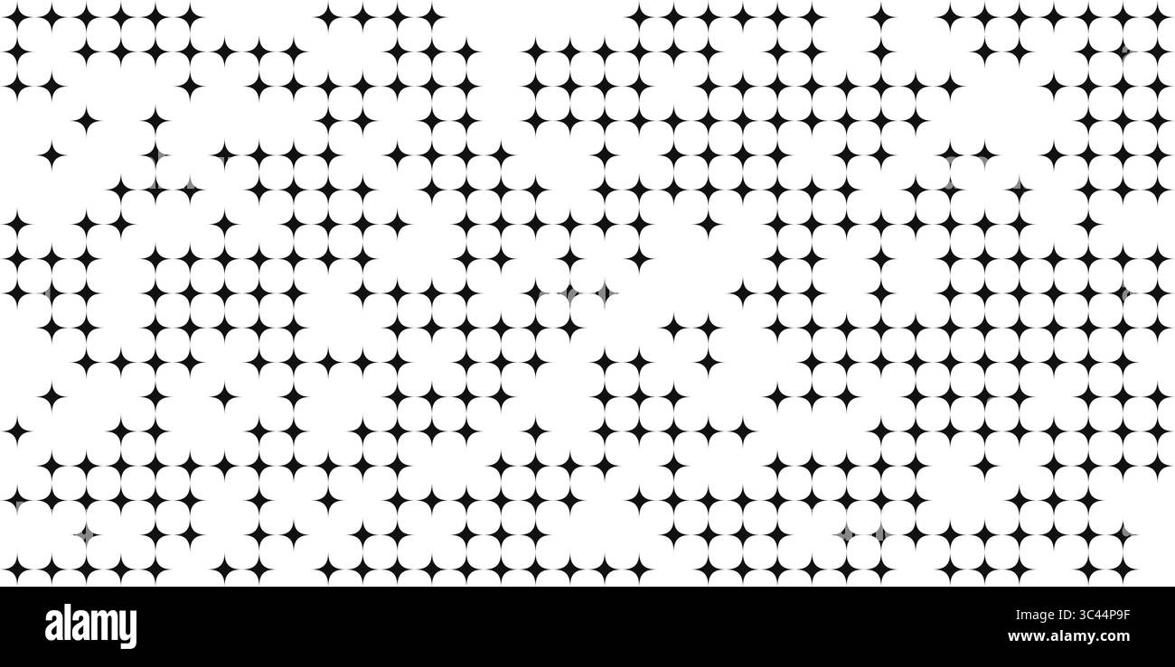 Modello vettoriale con forme rombo a stella. Moderna texture y2k. Sfondo diamantato. Illustrazione Vettoriale