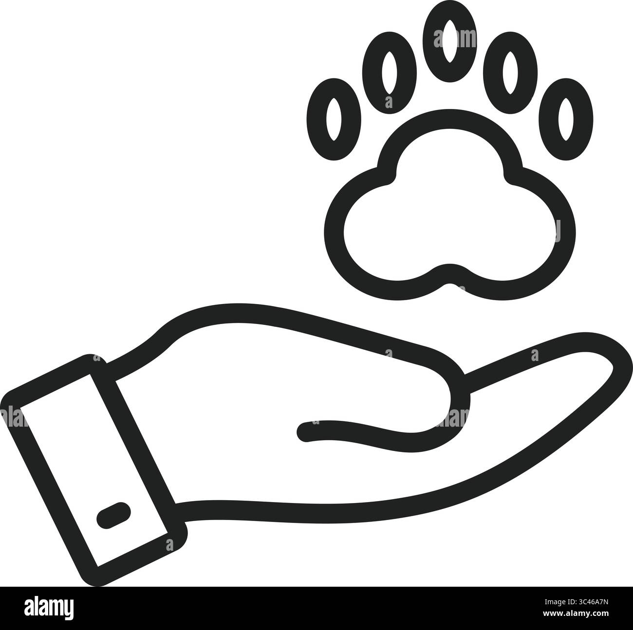 Icona PET Adoption (adozione PET). Adatto per applicazioni mobili, applicazioni Web e supporti di stampa. Illustrazione Vettoriale