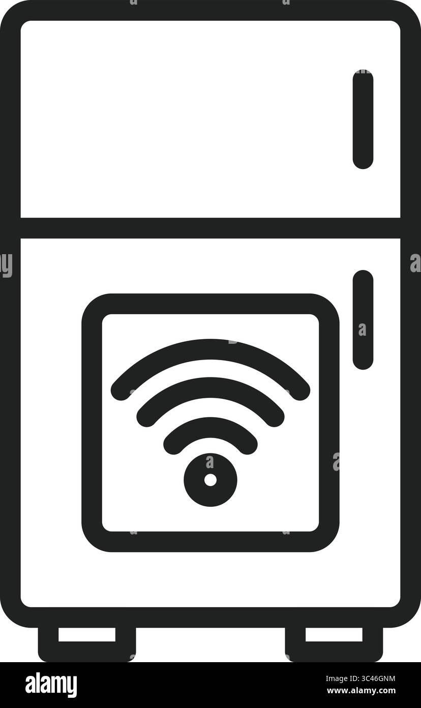 Icona frigo intelligente. Adatto per applicazioni mobili, applicazioni Web e supporti di stampa. Illustrazione Vettoriale