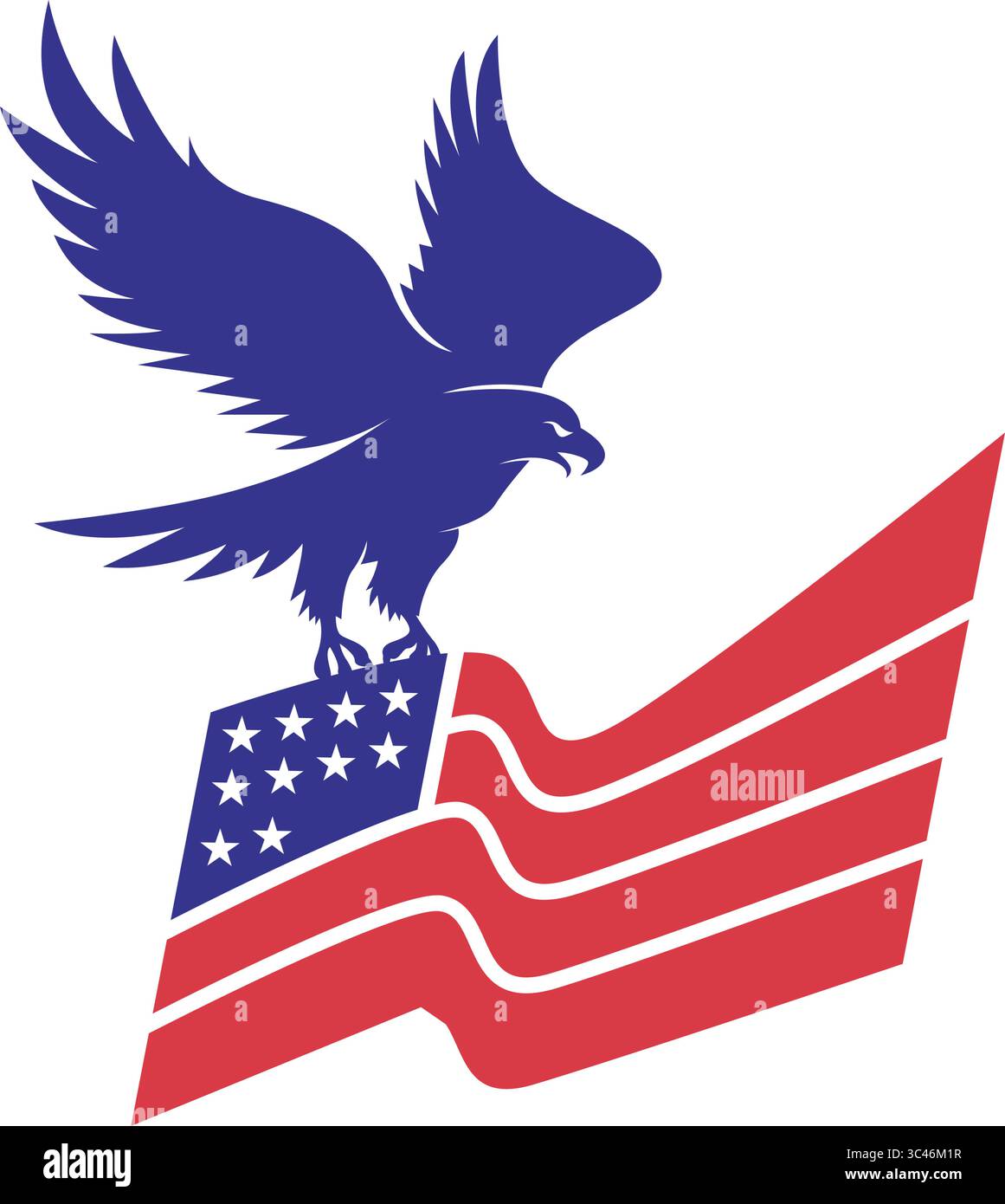 Illustrazione del logo dell'aquila americana Illustrazione Vettoriale